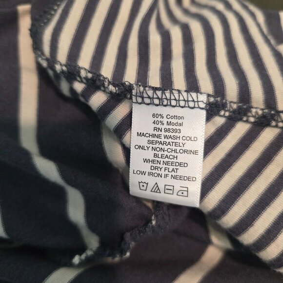 Logo By Lori Goldstein Tunic Blouse Top Women Large Gray Striped Pocket Hi Low - Picture 10 of 10